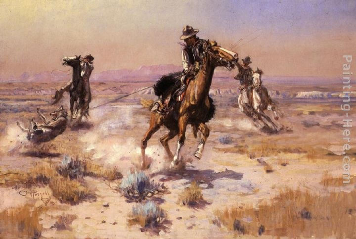 Charles Marion Russell At Rope's End